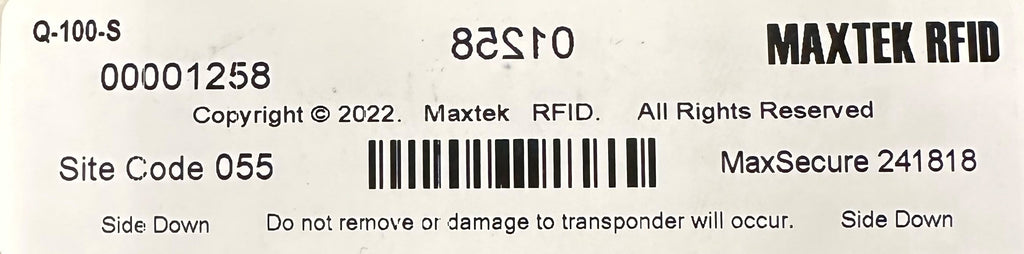 Copy your UHF MAXTEK windshield/parking tag - Copy by serial number